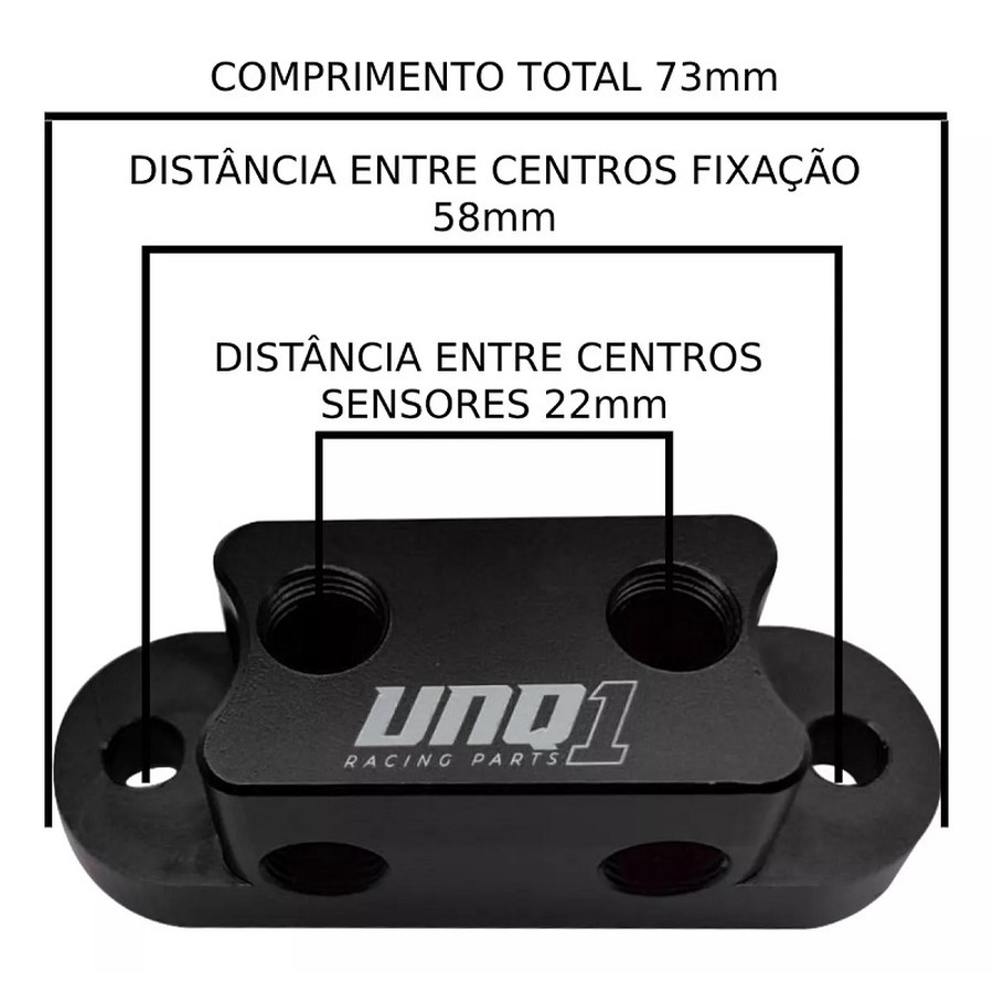 Suporte de Sensor 2 Vias - Preto