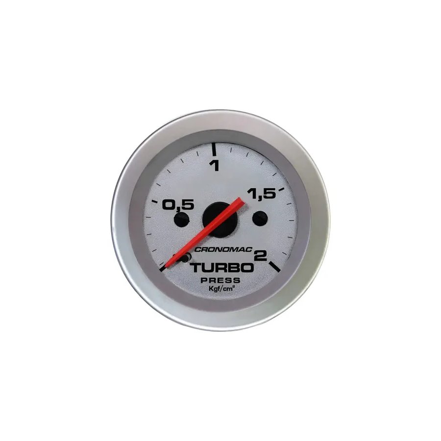 Manômetro 52MM Pressão de Turbo 2KG Racing Preto Cronomac