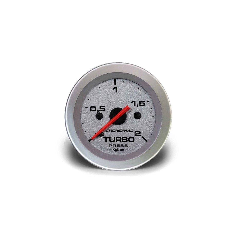 Manometro 52MM Pressao de Turbo 2KG Racing Preto Cronomac