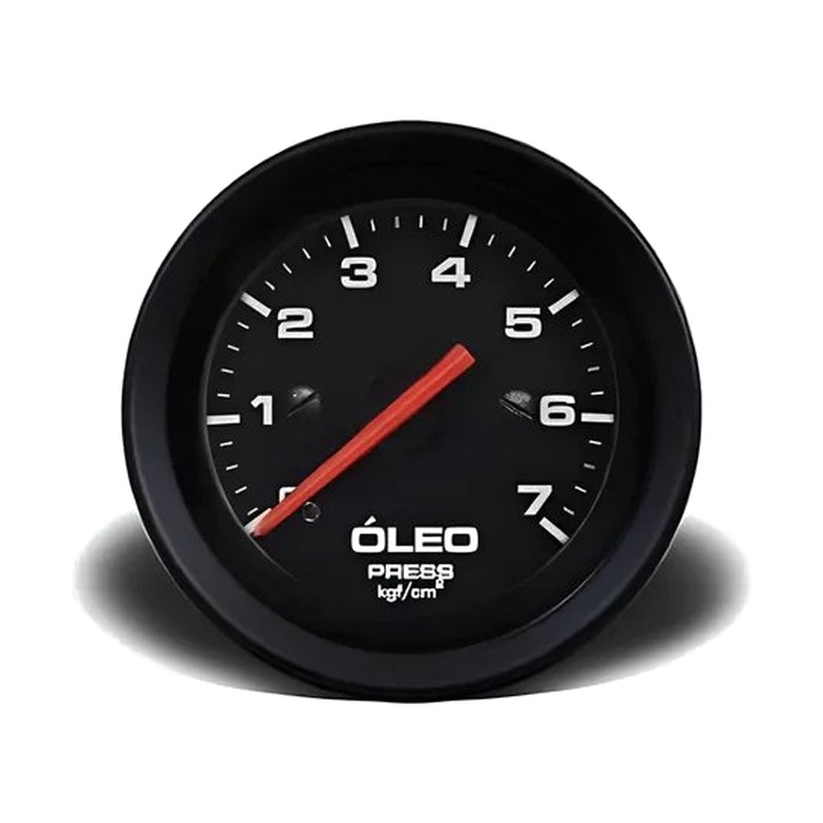 Manômetro 52 mm Pressão de Óleo 7KG Racing Preto Cronomac